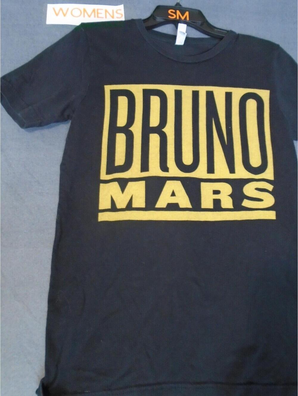 Bruno Mars Women Black Cotton Short-Sleeve Graphic Print Pullover T-Shirt Size S